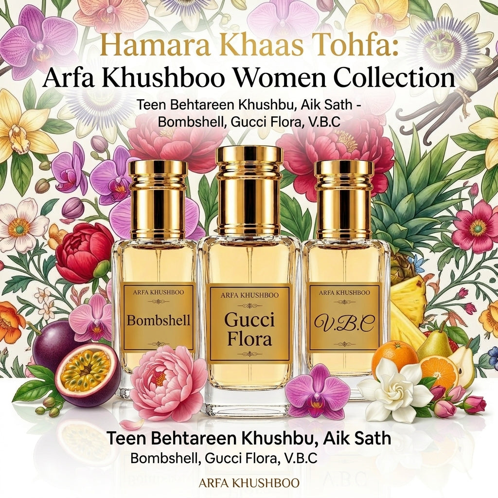 Arfa Khushboo - Luxury Floral Trio Bundle for Women (Bombshell, Gucci Flora & V.B.C)