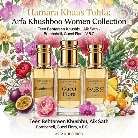 Arfa Khushboo - Luxury Floral Trio Bundle for Women (Bombshell, Gucci Flora & V.B.C)