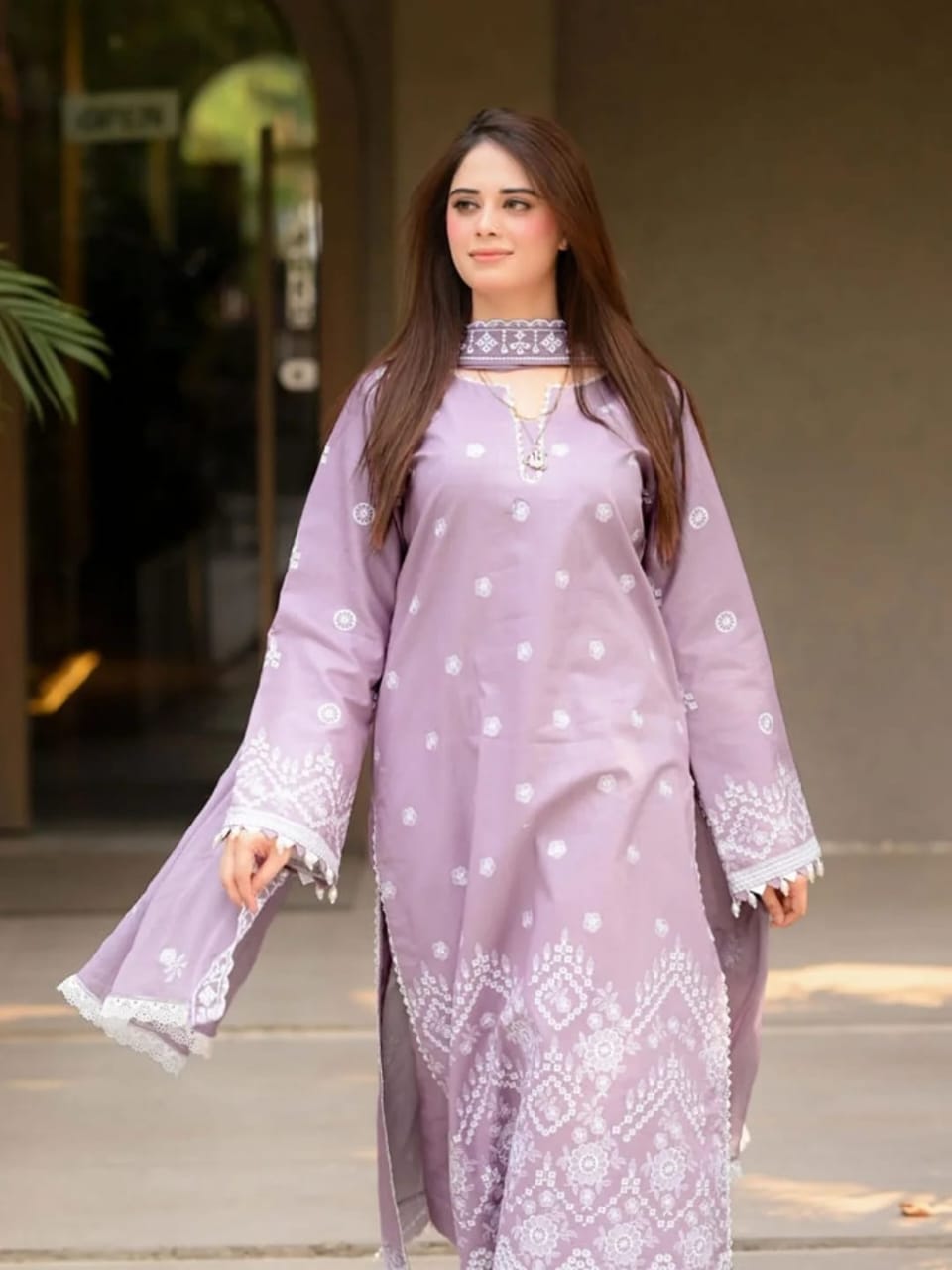 3 piece-Cotton Lawn Embroidered